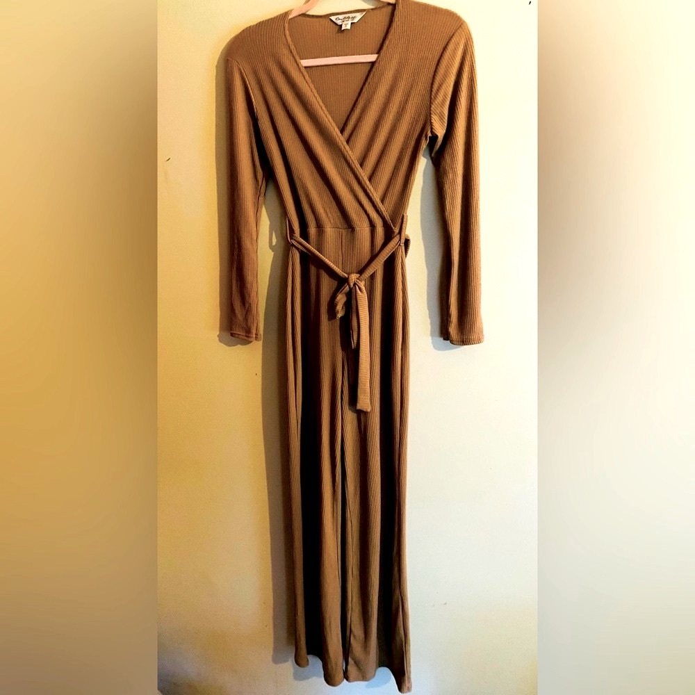Miss Selfridge Tan Boho Jumpsuit Size 4